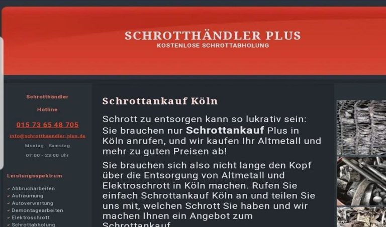 Wir kaufen Altmetall und Schrott von Ihrem Standort in Köln