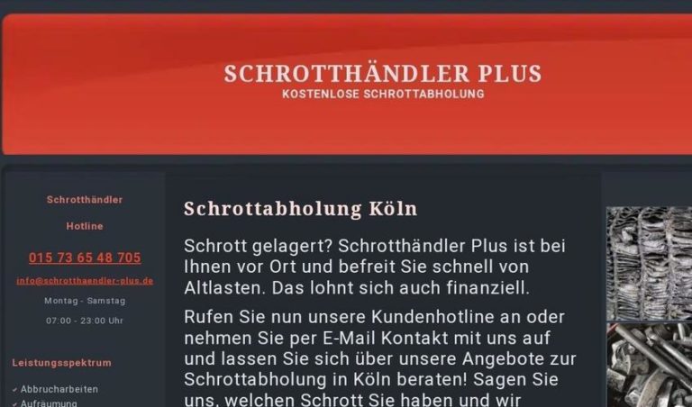 Kostenlose Abholung von Altmetall und Schrott in Köln und Umgebung